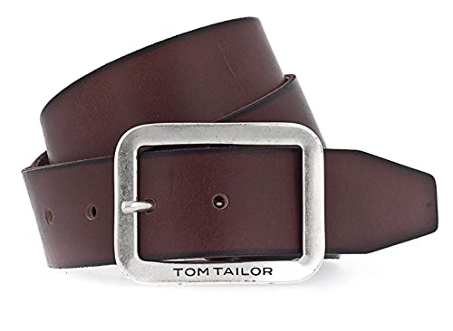 TOM TAILOR Herren Gürtel & Riemen Ledergürtel mit matter Schnalle cognac,95,B660,8000 von TOM TAILOR