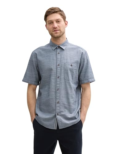 TOM TAILOR Herren 1046074 Hemd, 37904-Sky Captain Zigzag Structure, M von TOM TAILOR