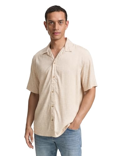 TOM TAILOR Herren 1046091 Hemd, 37935-Beige Mosaic Design, XXL von TOM TAILOR