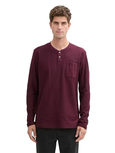 TOM TAILOR Herren Henley Longsleeve mit Brusttasche, 10341 - Gipsy Purple, XXL von TOM TAILOR