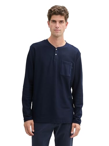 TOM TAILOR Herren Henley Longsleeve mit Brusttasche, 10668 - Sky Captain Blue, XXL TOM TAILOR Herren Henley Longsleeve mit Brusttasche, 10668 - Sky Captain Blue, XXL von TOM TAILOR