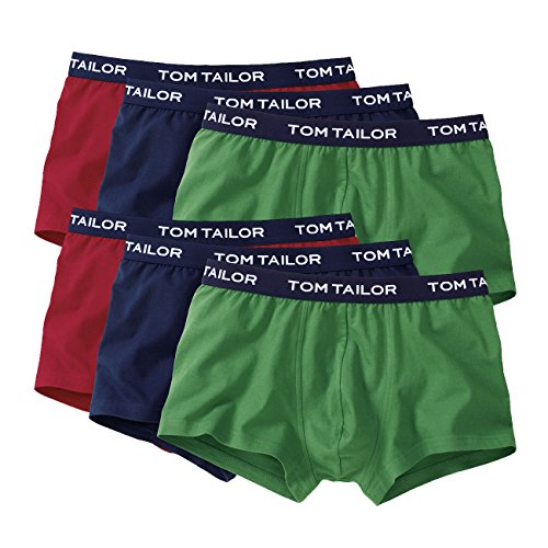 TOM TAILOR Herren Hip Pants Boxershorts 6er Pack - red-Navy-Green (2292) - XL von TOM TAILOR