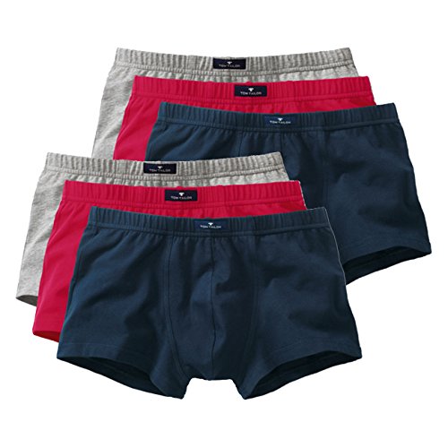 TOM TAILOR Herren Hip Pants Hüftshorts 6er Pack - Melange-red-Navy (9314) - XXL von TOM TAILOR