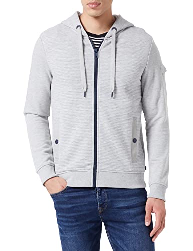 TOM TAILOR Herren Hoodie Sweatjacke 1033011, 30193 - Ordinary Grey Melange, M von TOM TAILOR