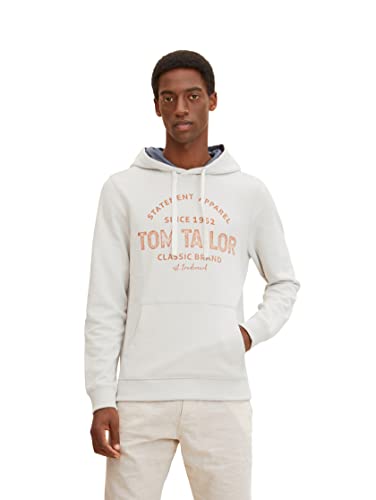 TOM TAILOR Herren Hoodie mit Logoprint 1032914, 29767 - Rough Grey, XXL von TOM TAILOR