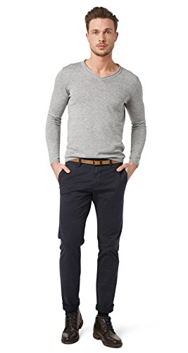 TOM TAILOR Herren Travis Regular Chino mit Gürtel 1007867, 11914 - Outer Space Blue, 31W / 32L von TOM TAILOR