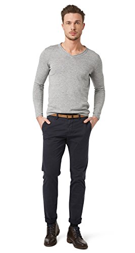 TOM TAILOR Herren Travis Regular Chino mit Gürtel 1007867, 11914 - Outer Space Blue, 36W / 34L von TOM TAILOR