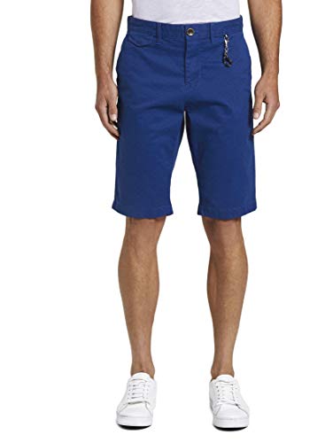 TOM TAILOR Herren Hosen & Chino Chino Shorts mit Schlüsselanhänger Blue Diamond minimal Design,30,23538,6000 von TOM TAILOR