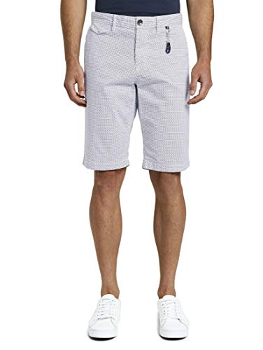 TOM TAILOR Herren Hosen & Chino Chino Shorts mit Schlüsselanhänger White Engine minimal Design,31,23539,2000 von TOM TAILOR