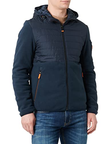 TOM TAILOR Herren Hybrid Fleecejacke 1032469, 10668 - Sky Captain Blue, L von TOM TAILOR