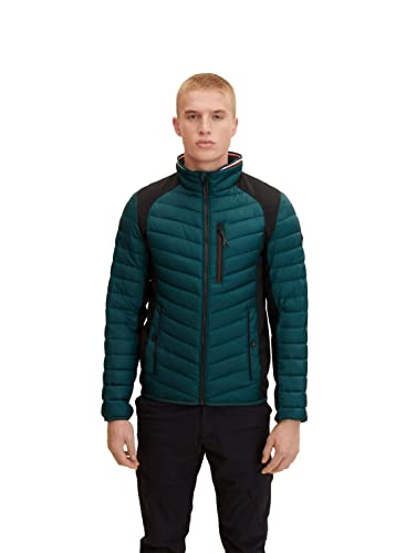 TOM TAILOR Herren Hybrid Steppjacke 1031475, 10834 - Deep Green Lake, M von TOM TAILOR