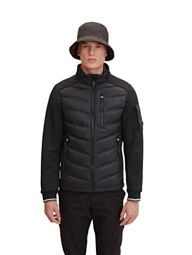 TOM TAILOR Herren Hybrid Steppjacke 1032475, 29999 - Black, 3XL von TOM TAILOR