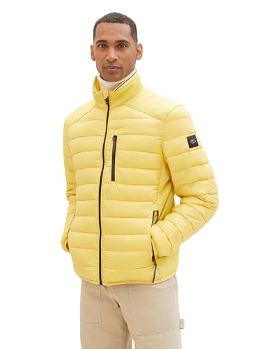 TOM TAILOR Herren Hybrid Steppjacke mit Stehkragen, 11657 - Primerose Yellow, XL von TOM TAILOR