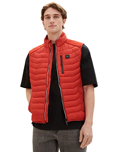 TOM TAILOR Herren 1036074 Hybrid Steppweste mit Stehkragen, 13722-Rooibos Orange, M TOM TAILOR Herren 1036074 Hybrid Steppweste mit Stehkragen, 13722-Rooibos Orange, M von TOM TAILOR