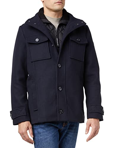 TOM TAILOR Herren Wolljacke mit Innenjacke 1032503, 10668 - Sky Captain Blue, XL von TOM TAILOR