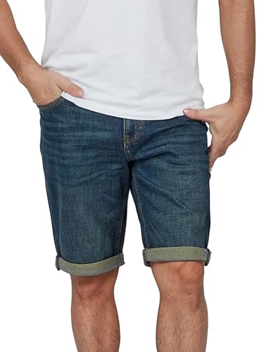 TOM TAILOR Jeans Shorts Herren Stretch Kurz Regular Slim Fit Josh Kurze Hosen Bermuda Shorts Sommer Denim Einfarbig Blau w30, Größe:W 30, Farbe:Stone Blue Denim Tint (10147) von TOM TAILOR