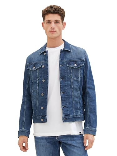 TOM TAILOR Herren Jeansjacke mit Brusttaschen, Used Mid Stone Blue Denim, S TOM TAILOR Herren Jeansjacke mit Brusttaschen, Used Mid Stone Blue Denim, S von TOM TAILOR
