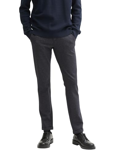 TOM TAILOR Herren Jersey Travis Slim Fit Chino Hose, 36763 - Navy White Grindle Wave, 31/32 von TOM TAILOR