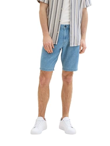 TOM TAILOR Herren Josh Regular Denim Shorts, Clean Light Stone Blue Denim, 32 von TOM TAILOR