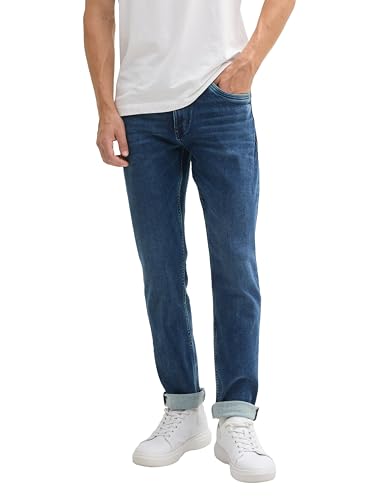 TOM TAILOR Herren Josh Regular Slim Jeans mit Stretch, 10120 - Used Dark Stone Blue Denim, 34/30 von TOM TAILOR