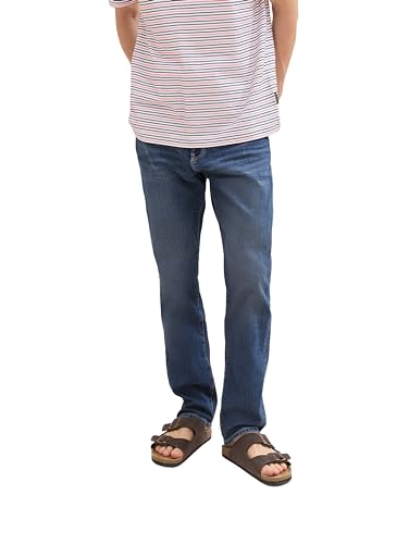 TOM TAILOR Herren Josh Regular Slim Jeans mit Stretch, mid stone wash denim, 31/30 von TOM TAILOR