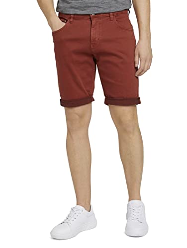 TOM TAILOR Herren Josh Slim Jeansshorts 1026077, 26006 - Chili Oil Red, 32 von TOM TAILOR