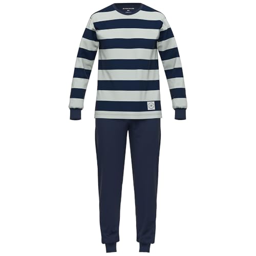 TOM TAILOR Herren Langarm Pyjama 71409, 2tlg., Blau, 54/XL von TOM TAILOR