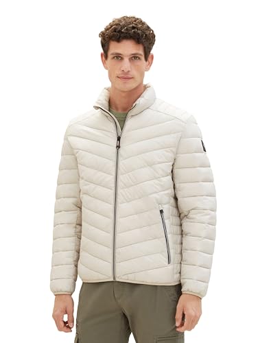 TOM TAILOR Herren Lightweight Steppjacke mit Stehkragen, 26199 - Beige Alfalfa, L von TOM TAILOR