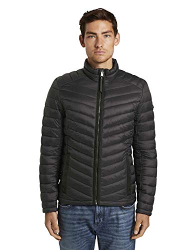TOM TAILOR Herren Lightweight Steppjacke mit Stehkragen 1019697, 29999 - Black, XXL von TOM TAILOR