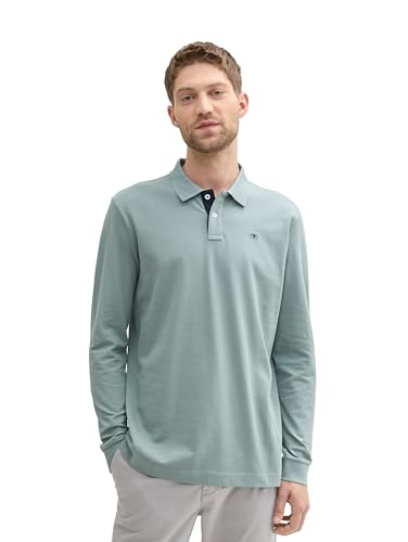 TOM TAILOR Herren Longsleeve Basic Piqué Poloshirt,27475 - Grey Mint, XL TOM TAILOR Herren Longsleeve Basic Piqué Poloshirt,27475 - Grey Mint, XL von TOM TAILOR