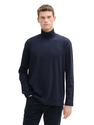 TOM TAILOR Herren Longsleeve aus Baumwolle mit Rollkragen, 10668 - Sky Captain Blue, M TOM TAILOR Herren Longsleeve aus Baumwolle mit Rollkragen, 10668 - Sky Captain Blue, M von TOM TAILOR