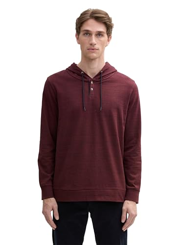 TOM TAILOR Herren Longsleeve mit Kapuze, 10341 - Gipsy Purple, M von TOM TAILOR