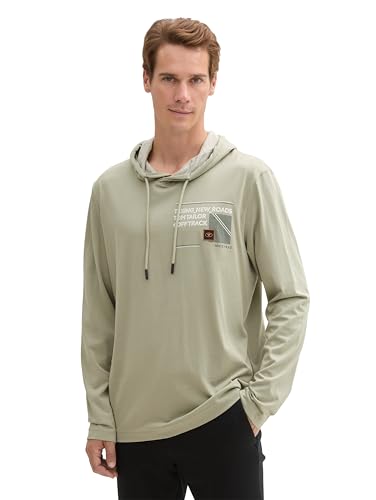 TOM TAILOR Herren Longsleeve mit Kapuze, 15615 - Prairie Grass Green, L TOM TAILOR Herren Longsleeve mit Kapuze, 15615 - Prairie Grass Green, L von TOM TAILOR