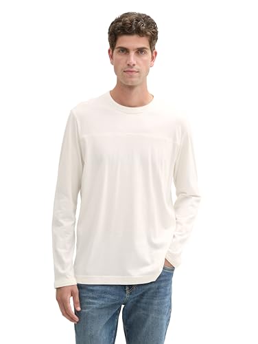 TOM TAILOR Herren Longsleeve mit Ziernaht, 10332 - Off White, XL TOM TAILOR Herren Longsleeve mit Ziernaht, 10332 - Off White, XL von TOM TAILOR