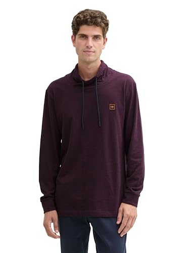 TOM TAILOR Herren Longsleeve mit hohem Kragen, 36808 - Purple Navy Stripe, XXL TOM TAILOR Herren Longsleeve mit hohem Kragen, 36808 - Purple Navy Stripe, XXL von TOM TAILOR
