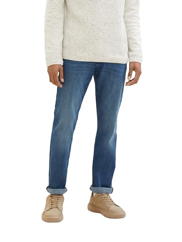 TOM TAILOR Herren Marvin Straight Jeans mit Stretch, 10281 - Mid Stone Wash Denim, 29/32 von TOM TAILOR
