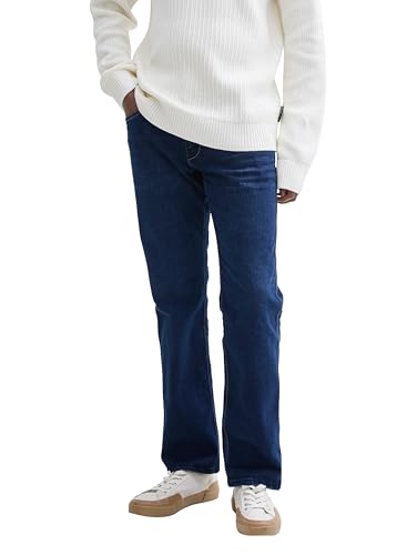 TOM TAILOR Herren Marvin Straight Jeans mit Thermolite®-Funktion, 10120 - Used Dark Stone Blue Denim, 40/34 von TOM TAILOR