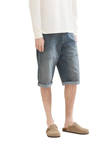 TOM TAILOR Herren Morris Fit Overknee Shorts, mid stone blue grey denim, 30 TOM TAILOR Herren Morris Fit Overknee Shorts, mid stone blue grey denim, 30 von TOM TAILOR