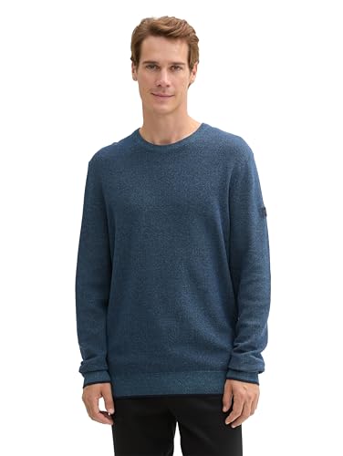 TOM TAILOR Herren Multicolor Strickpullover, 37636 - Navy Blue Mouline, XL von TOM TAILOR
