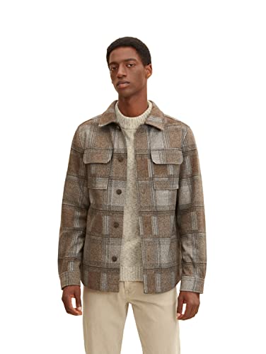 TOM TAILOR Herren Overshirt Jacke 1032499, 30475 - Brown Check, L TOM TAILOR Herren Overshirt Jacke 1032499, 30475 - Brown Check, L von TOM TAILOR