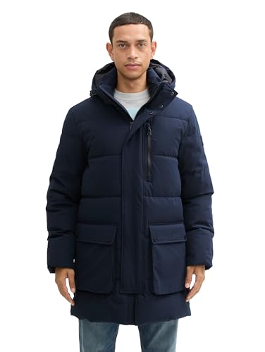 TOM TAILOR Herren Parka mit Abnehmbarer Kapuze, 10668 - Sky Captain Blue, XL von TOM TAILOR