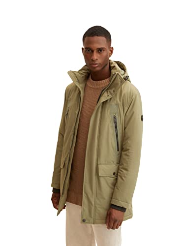 TOM TAILOR Herren Parka mit Kapuze 1033673, 10415 - Dusty Olive Green, L von TOM TAILOR