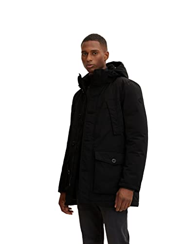 TOM TAILOR Herren Parka mit Kapuze 1034563, 29999 - Black, L von TOM TAILOR