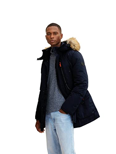 TOM TAILOR Herren Parka mit Kapuze 1034564, 10668 - Sky Captain Blue, XL von TOM TAILOR