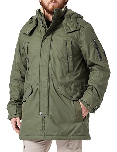 TOM TAILOR Herren Parka mit Teddyfell 1032494, 10415 - Dusty Olive Green, M von TOM TAILOR