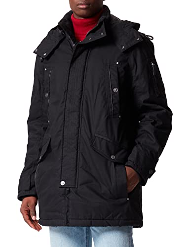 TOM TAILOR Herren Parka mit Teddyfell 1032494, 29999 - Black, L von TOM TAILOR