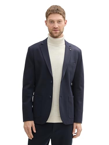 TOM TAILOR Herren Piqué Sakko mit Stretch-Anteil, 10668 - Sky Captain Blue, 50 von TOM TAILOR