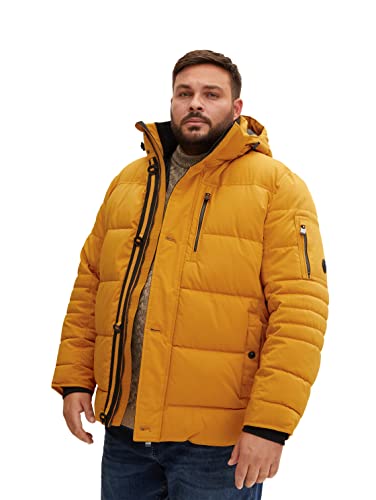 TOM TAILOR Herren Plusize Puffer Jacke mit abnehmbarer Kapuze 1034722, 10680 - Flame Brown, XXL von TOM TAILOR