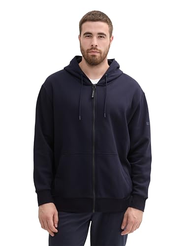TOM TAILOR Herren Plussize Basic Sweatjacke mit Kapuze,10668 - Sky Captain Blue, 3XL TOM TAILOR Herren Plussize Basic Sweatjacke mit Kapuze,10668 - Sky Captain Blue, 3XL von TOM TAILOR