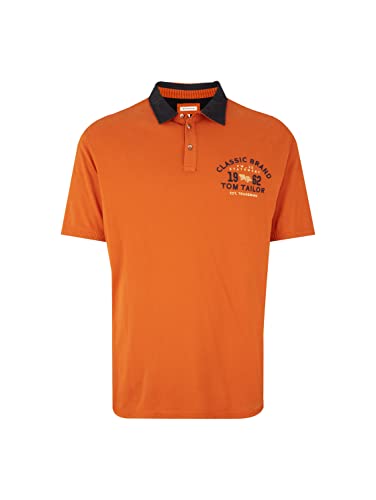 TOM TAILOR Herren Plussize Poloshirt im Washed-Look 1034745, 19772 - Gold Flame Orange, XXL von TOM TAILOR